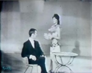 Johnny Carson with Mystery Girl on the Johnny Carson Show.