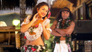 Polynesian dancer performing a traditional wedding dance.